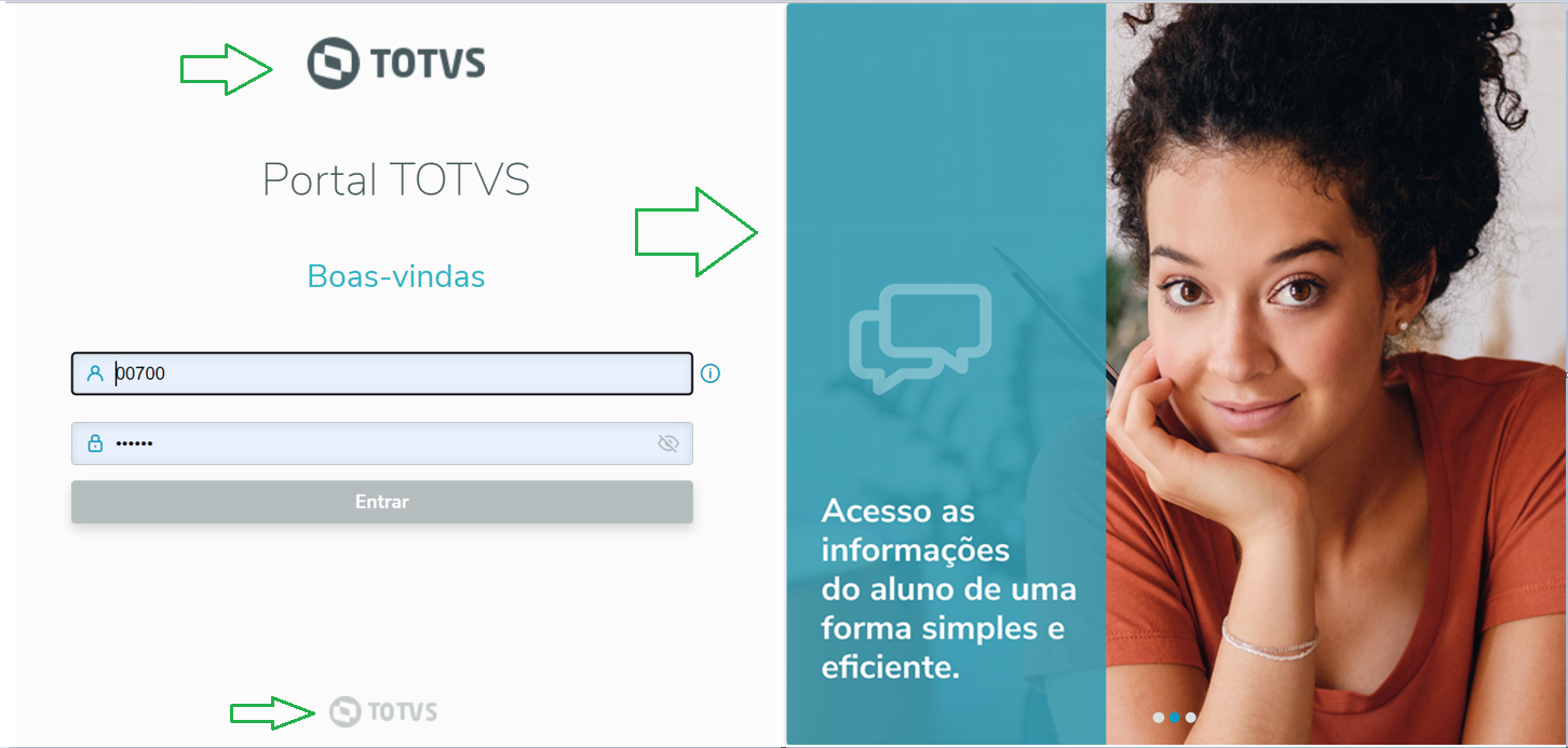 Tela de login do portal do aluno EAD