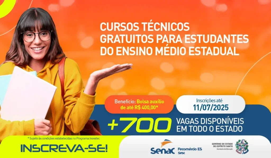 Senac Espírito Santo: 11 unidades e cursos gratuitos pelo PSG
