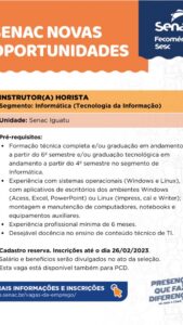 SENAC Iguatu abre cursos gratuitos no&hellip;