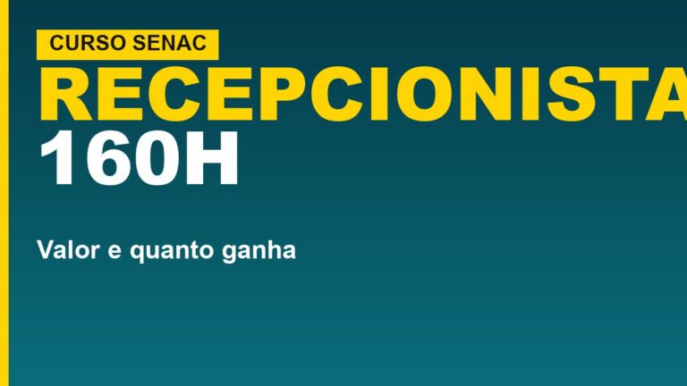 Senac oferece curso de Recepcionista: valor…