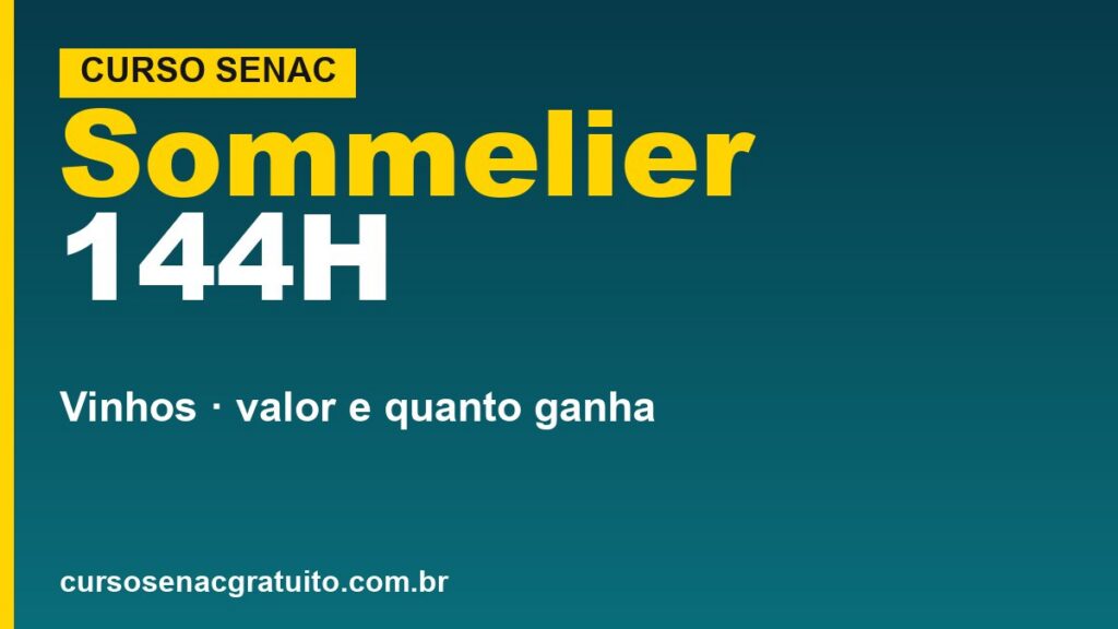 Senac oferece curso de Sommelier: 144h, valor e quanto ganha