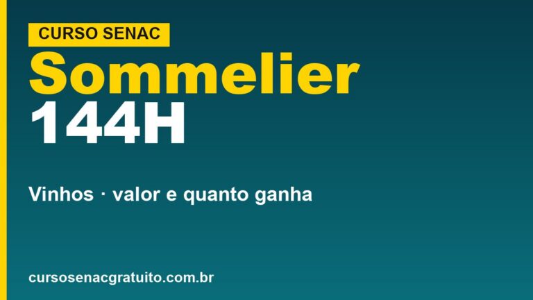 Senac oferece curso de Sommelier: 144h,…