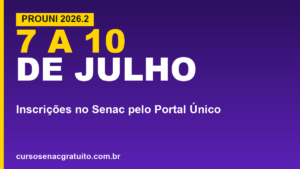 ProUni 2026.2 no Senac: inscrições de…