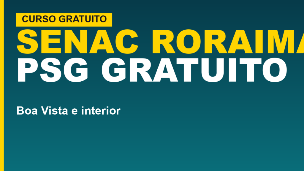Aluno em curso profissionalizante gratuito do Senac