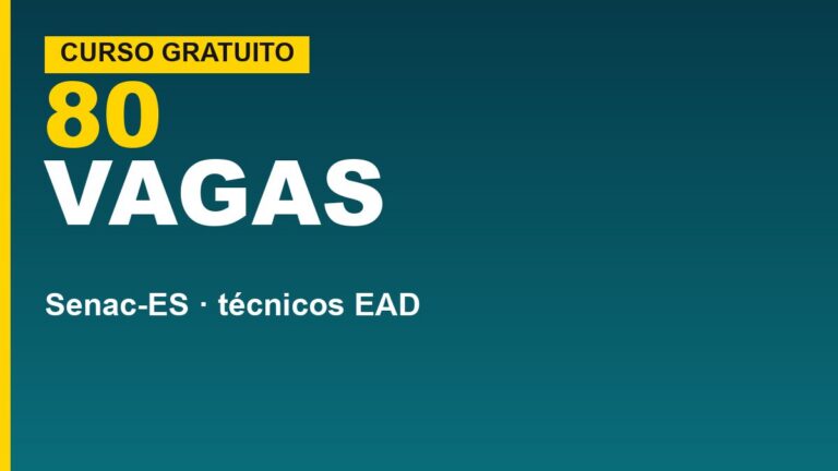 Senac-ES: 80 vagas grátis em técnicos&hellip;