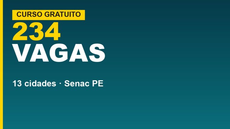 Senac PE: 234 vagas grátis em&hellip;