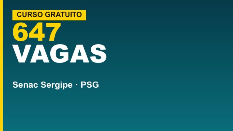 Senac Sergipe: 647 vagas grátis em&hellip;